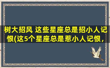 树大招风 这些星座总是招小人记恨(这5个星座总是惹小人记恨，一举一动都成话题)